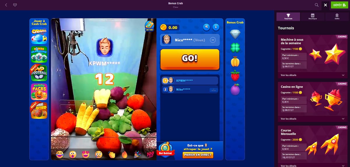 Bonus crab Malina Casino