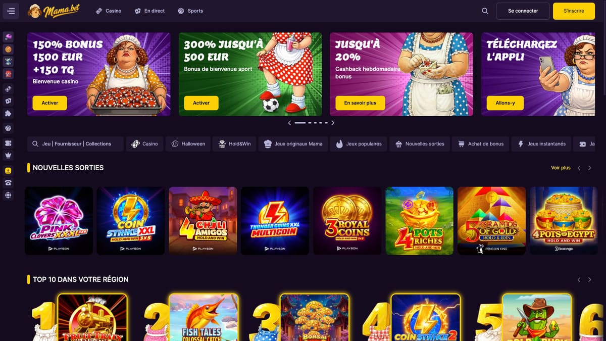 MamaBet Casino | 1 500€ Bonus | Avis 2026