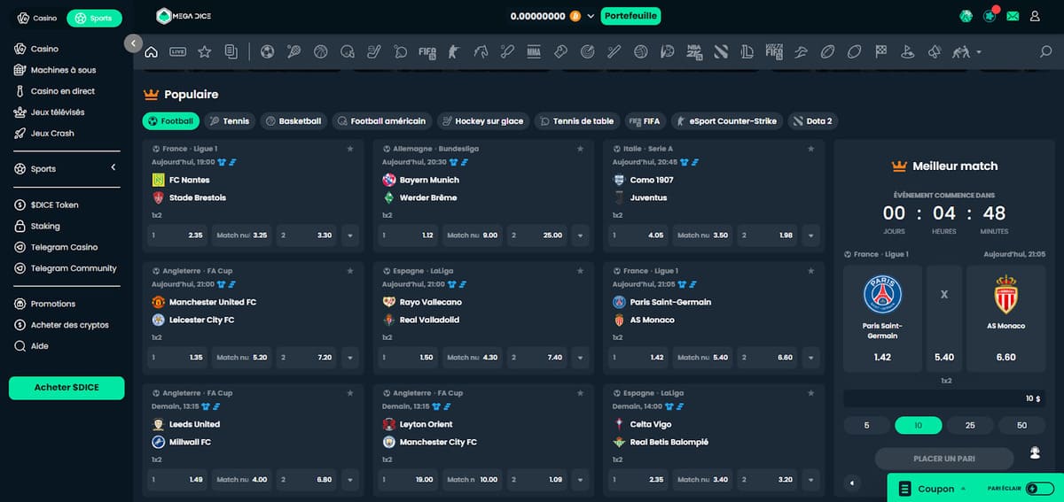 sports Mega Dice Casino
