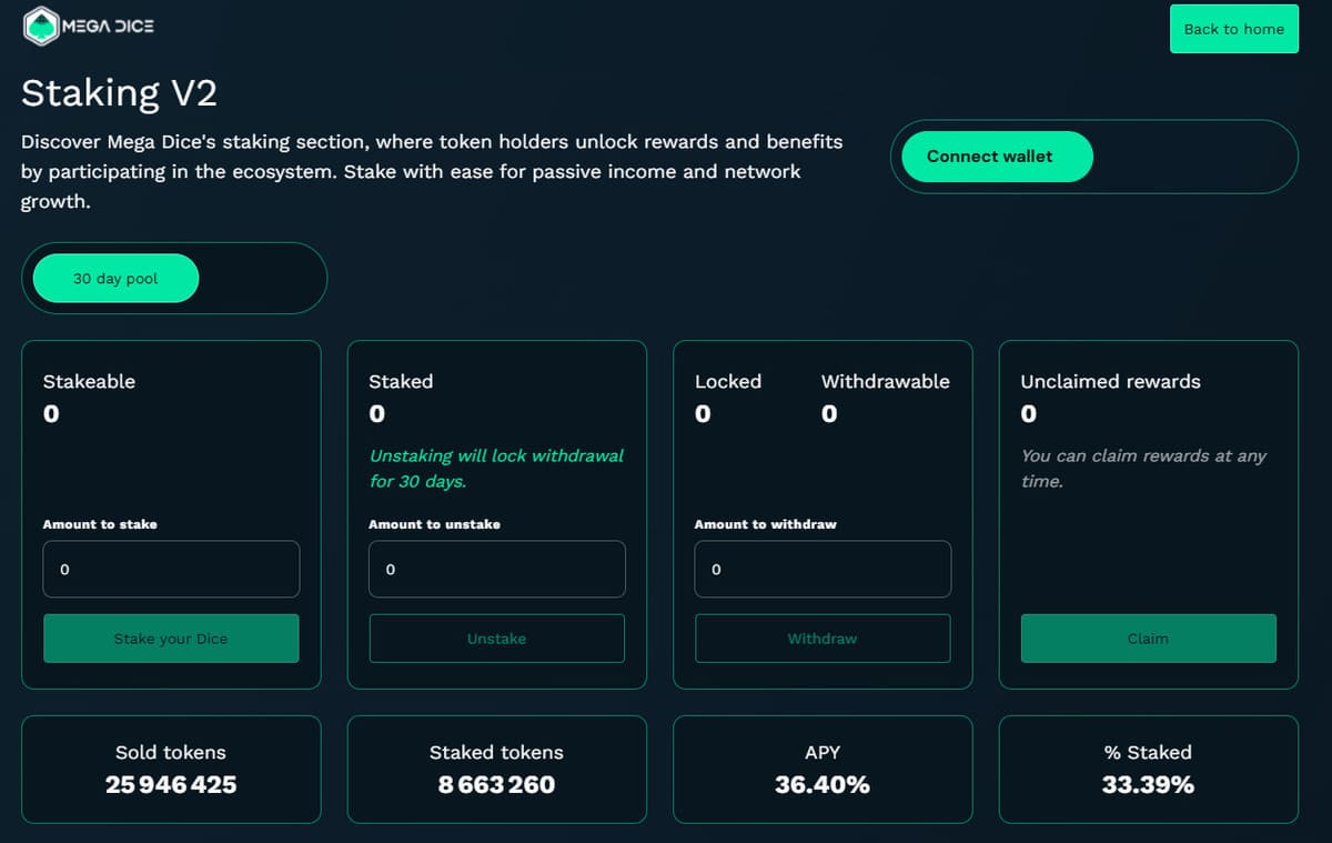 staking Mega Dice Casino