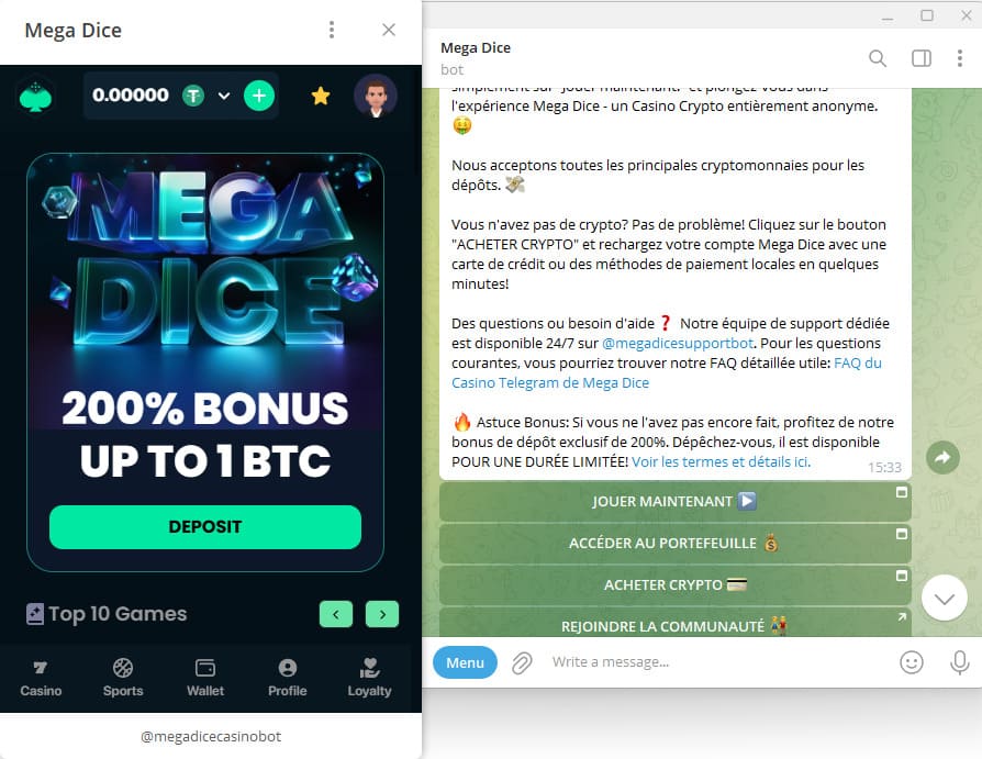telegram Mega Dice Casino