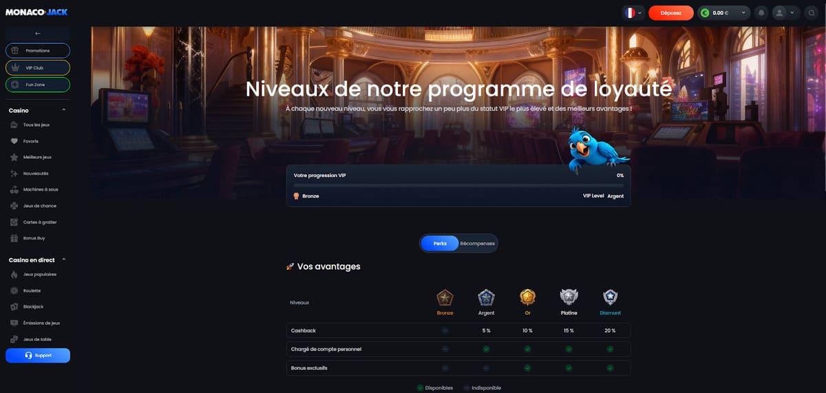 Club VIP Monaco Jack Casino