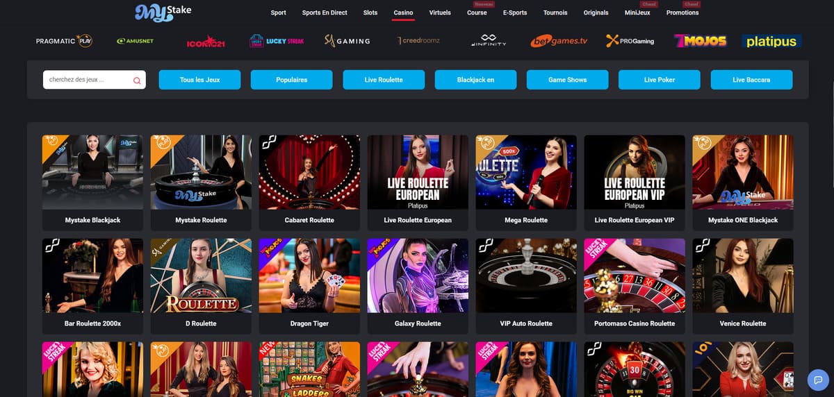 Lobby MyStake Casino