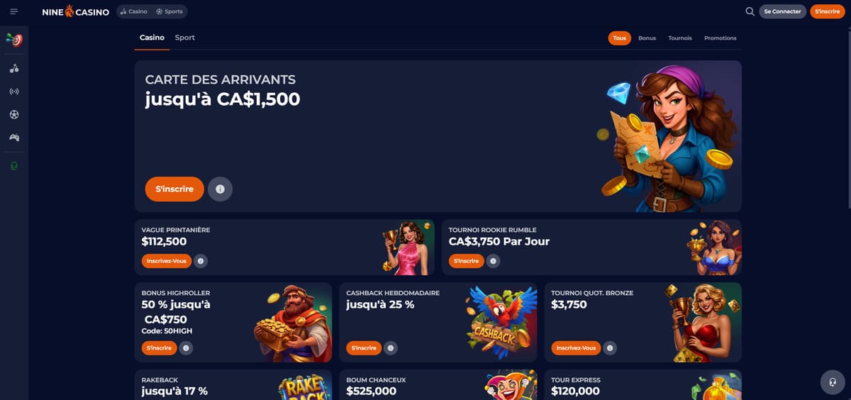 Autres promos Nine Casino