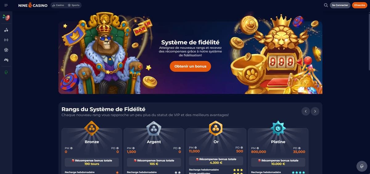 Fidélité Nine Casino