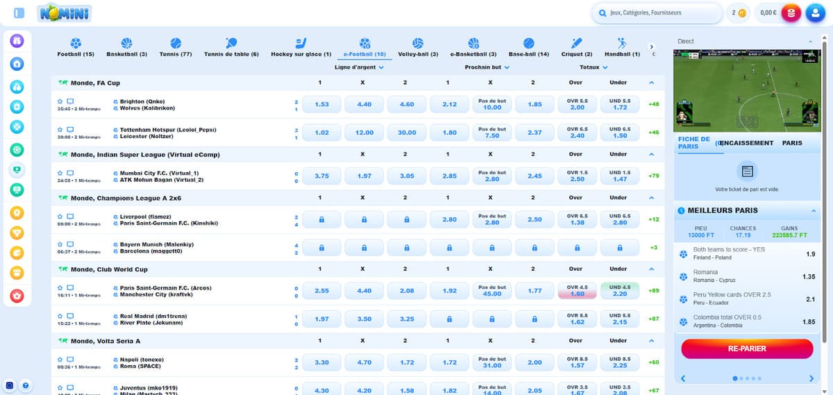 E-sport Nomini Casino