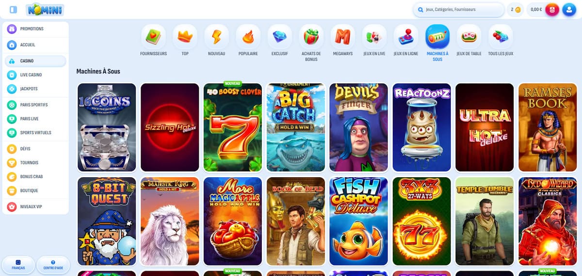 Machines à sous Nomini Casino