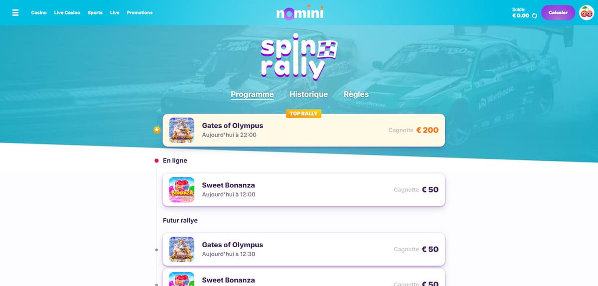 Spin Rally Nomini Casino