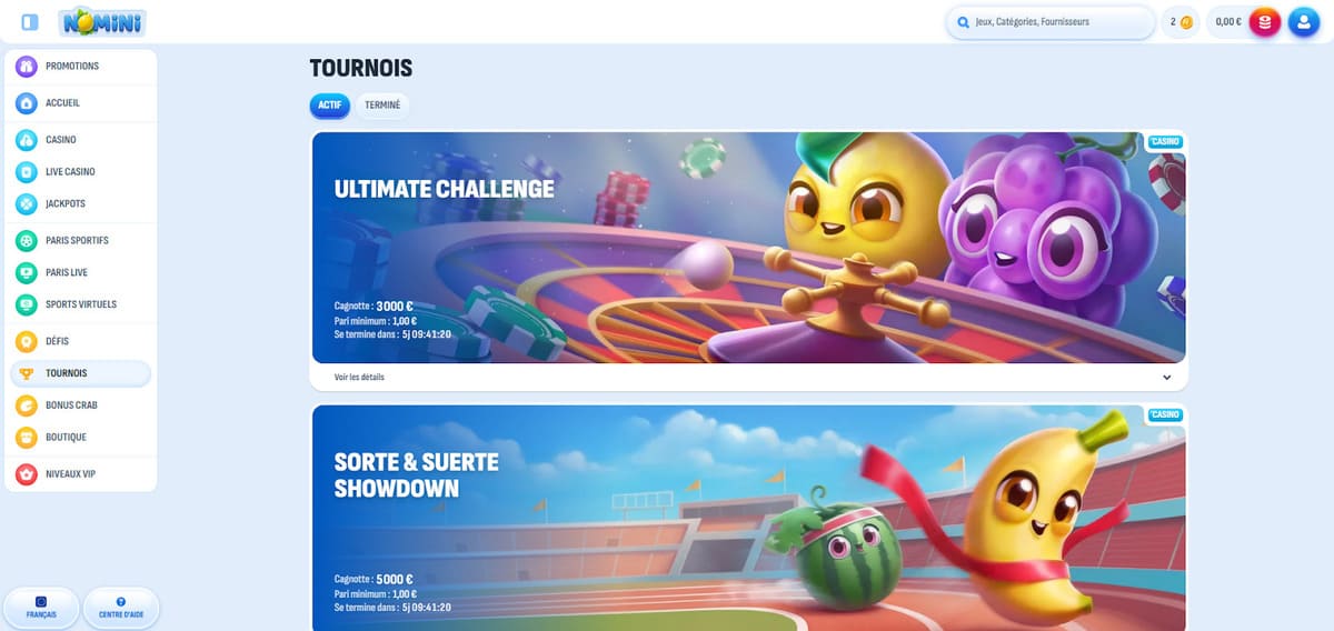 Tournois Nomini Casino