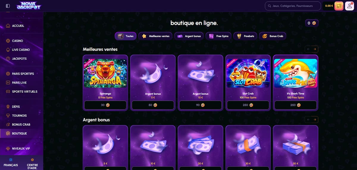 Boutique NovaJackpot Casino