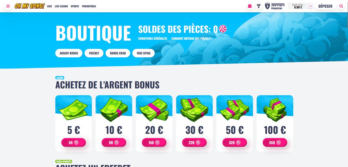 Boutique OhMySpins Casino