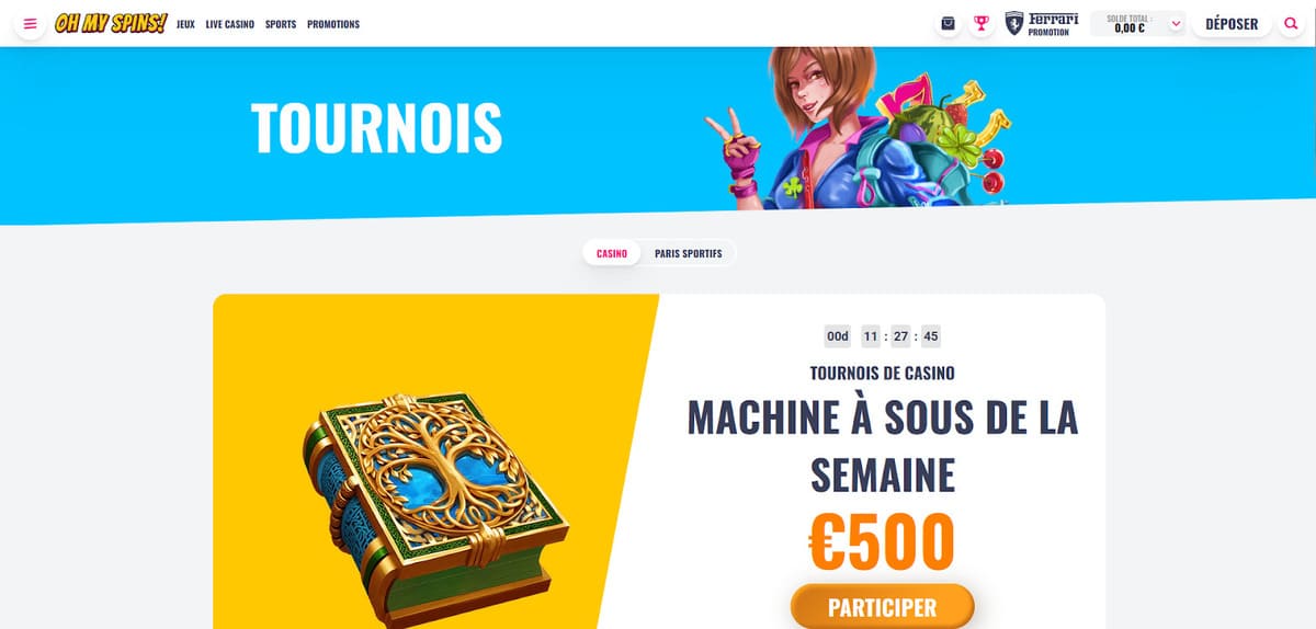 Tournois OhMySpins Casino