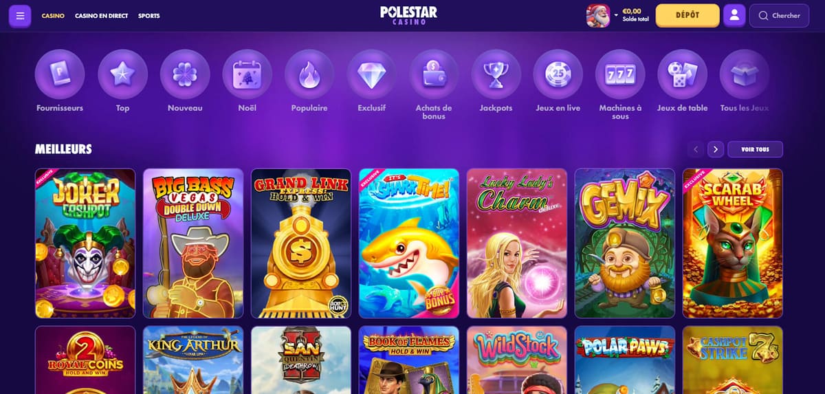 Jeux casino PoleStar