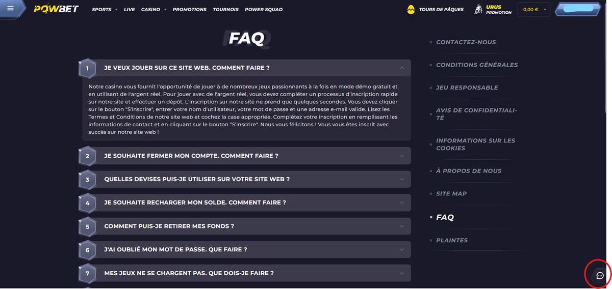 FAQ Powbet Casino