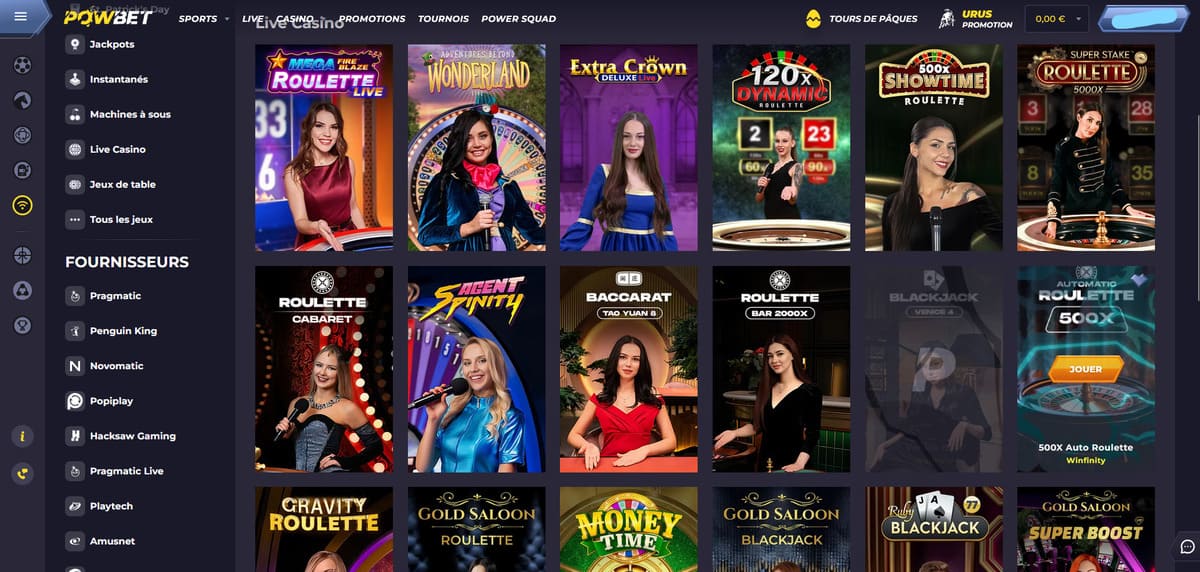 Live Powbet Casino