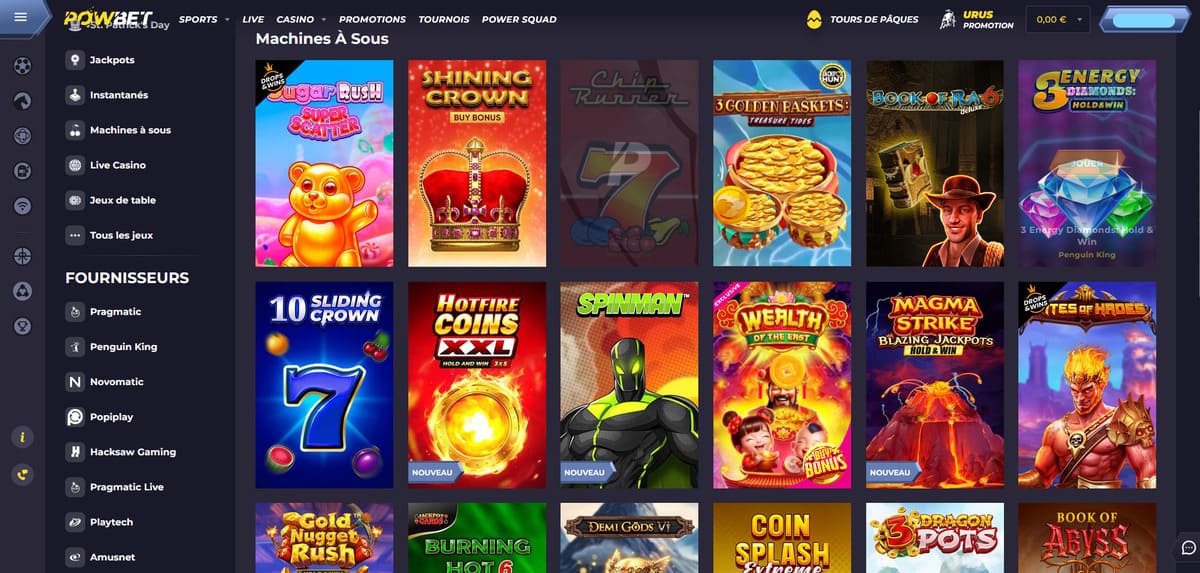 Machines à sous Powbet Casino
