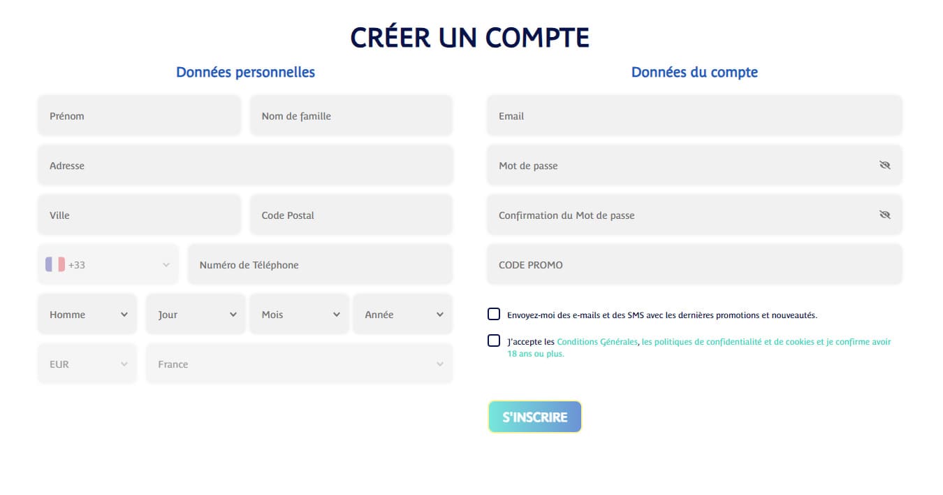 Inscription Prince Ali casino