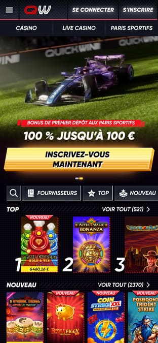 QuickWin Casino application