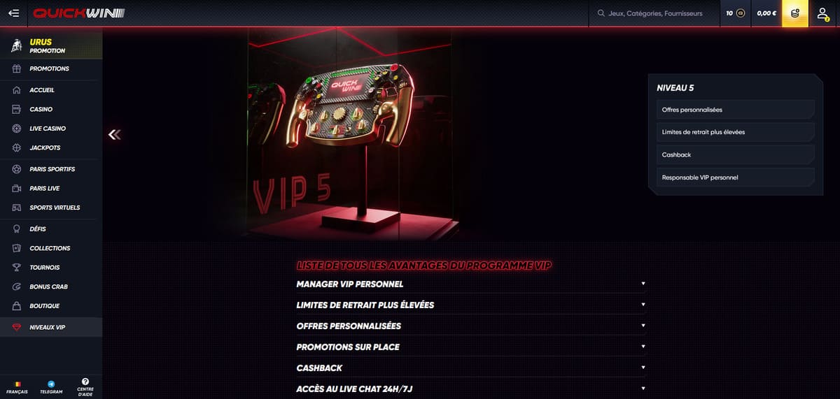 Club VIP Quickwin Casino