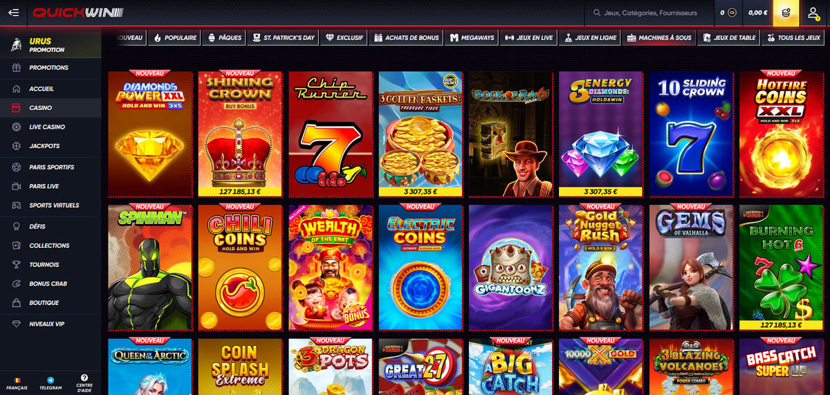 Machines à sous Quickwin Casino