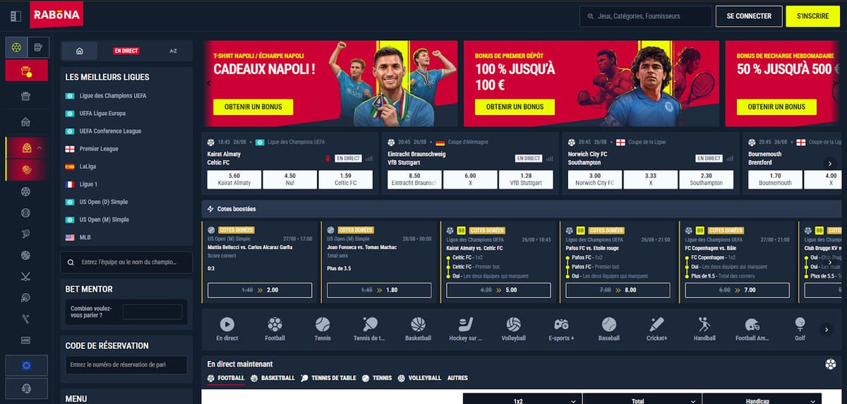 Bookmaking Rabona Casino