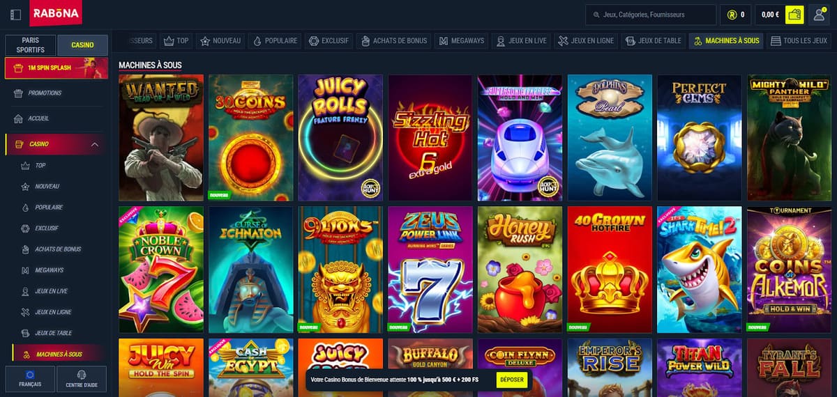 Machines à sous Rabona Casino