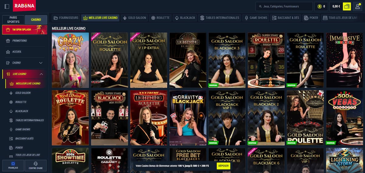 Meilleur live Rabona Casino