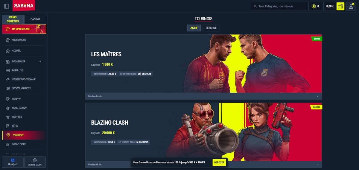 Tournois Rabona Casino