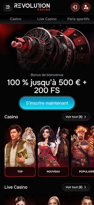 Revolution casino application Revolution casino application