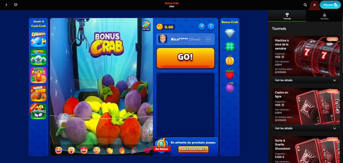 Bonus crab Revolution Casino