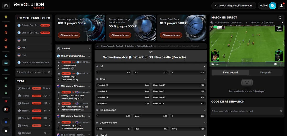 Paris en direct Revolution Casino