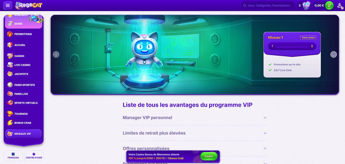 Club VIP Robocat Casino