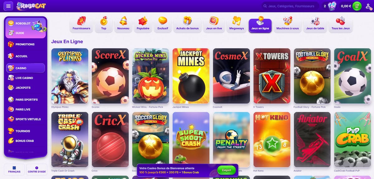 Jeux en ligne Robocat Casino