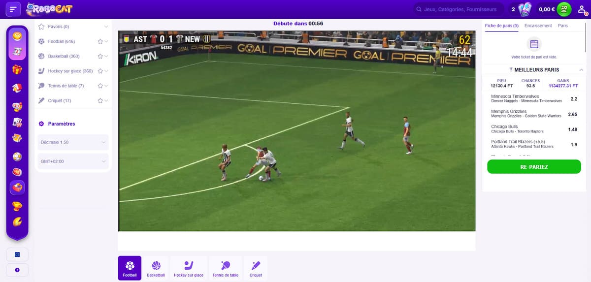 Sports virtuels Robocat Casino