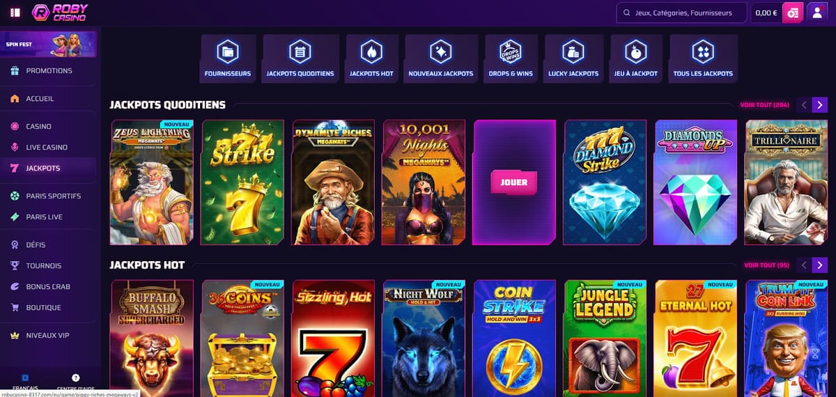 Jackpots Roby Casino