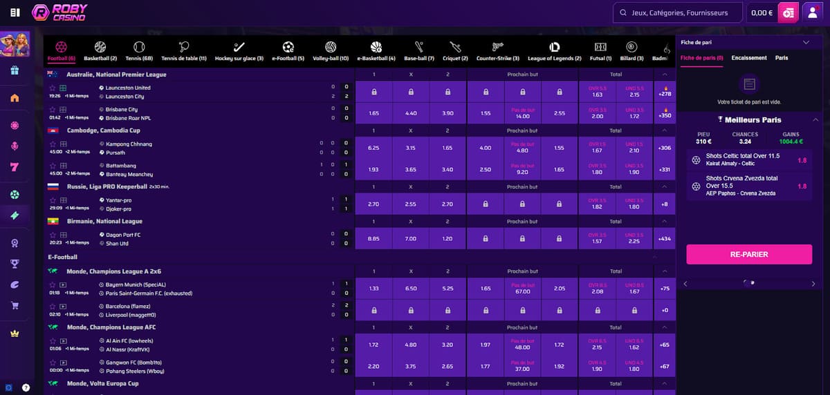 Paris en live Roby Casino