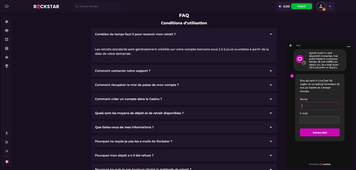 FAQ Rockstar Casino