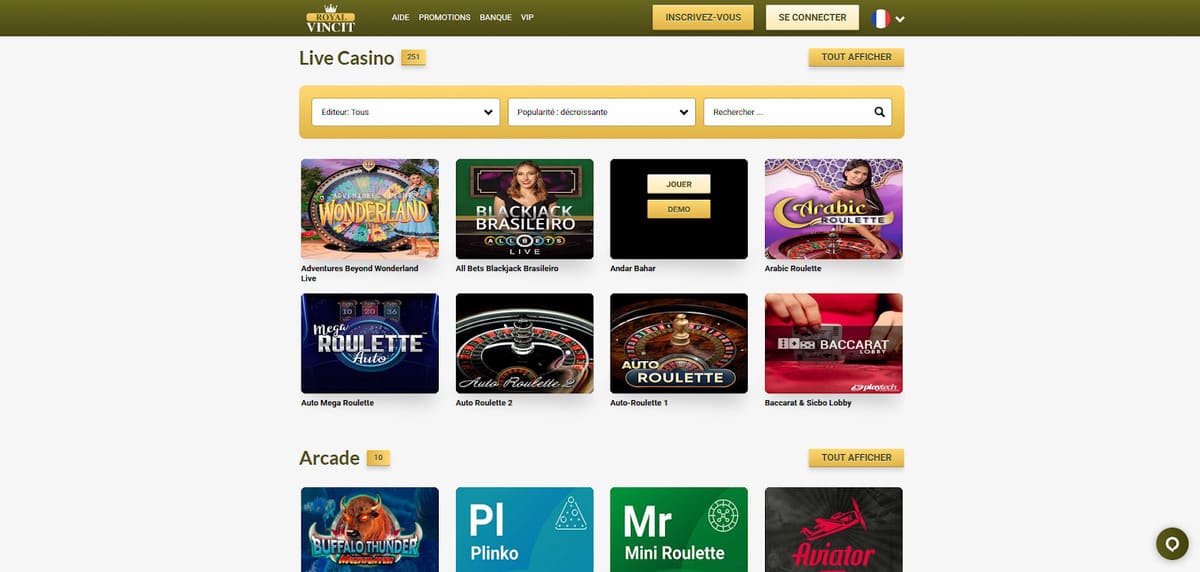 Live casino Royal Vincit Casino