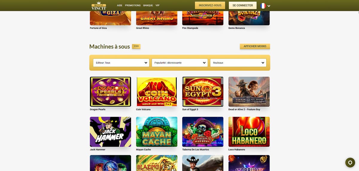 Machines à sous Royal Vincit Casino