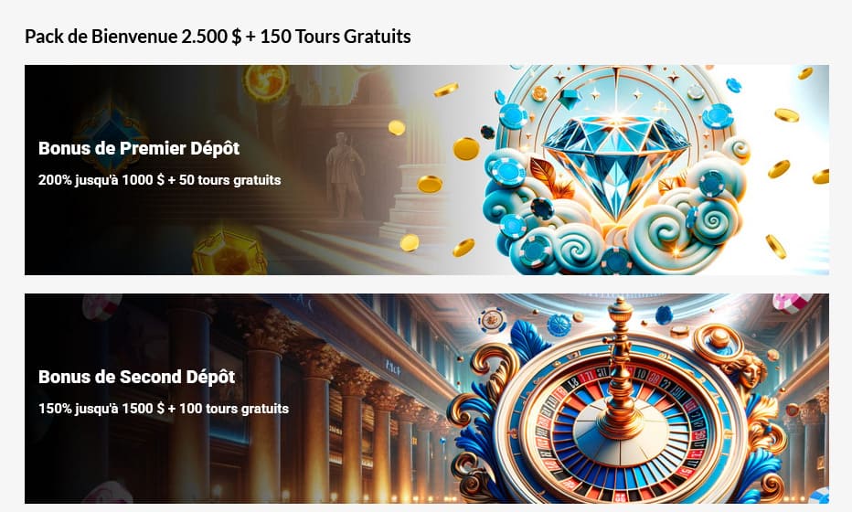 Pack de bienvenue Royal Vincit Casino