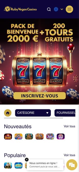 Rubyvegas casino application