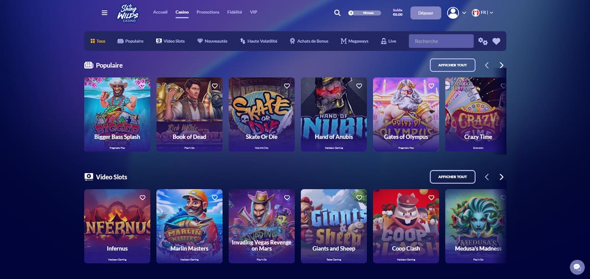 Machines à sous Shiny Wilds Casino