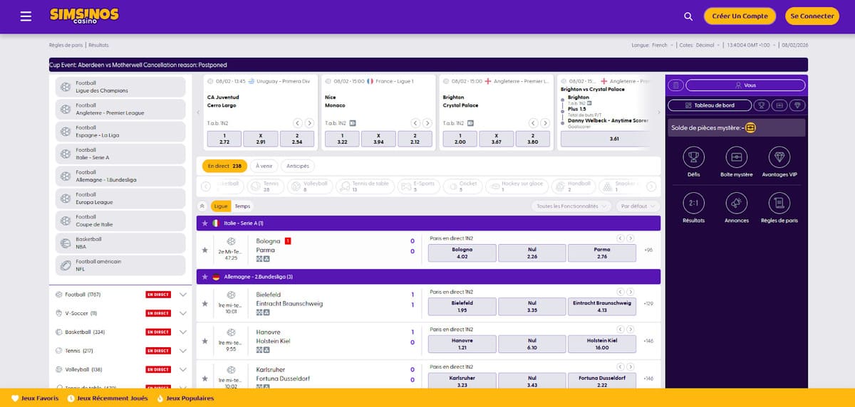 Sport Simsinos Casino