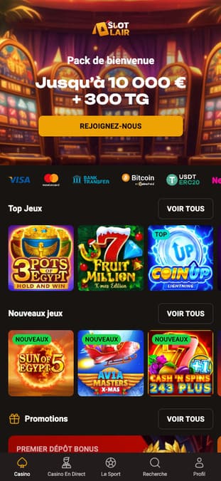 SlotLair Casino Application