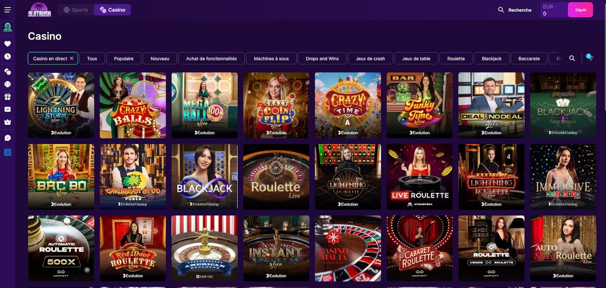 Ludothèque Slotrush Casino