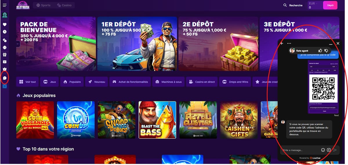 Support Slotrush Casino