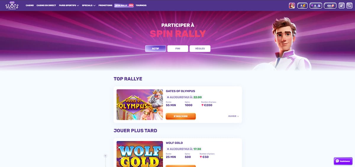 Spin Rally Slots Palace