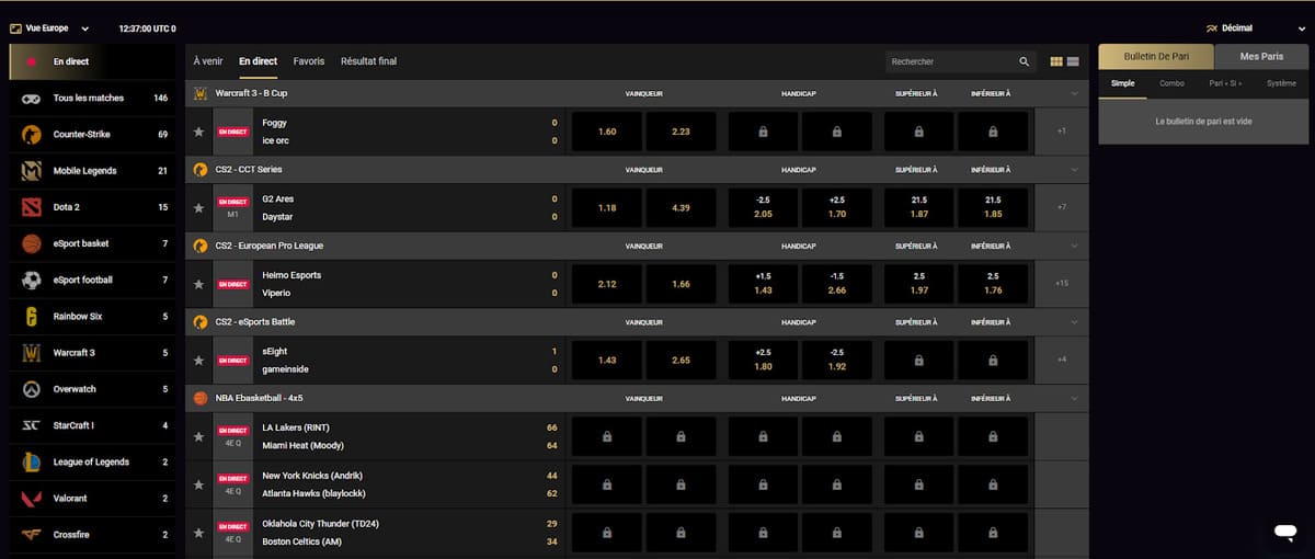 Pari e-sport SlotsVil