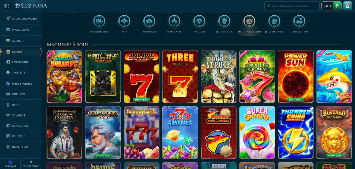 Machines à sous Slotuna Casino