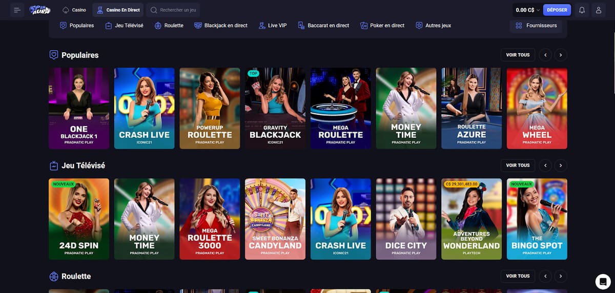 Casino live Spin Aura Casino